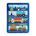 EVERYDAY KIDS Toddler Throw Blanket - 30" by 40" - Choo Choo Train - Super Soft, Plush, Warm and Comfortable