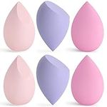 Makeup Sponge, Beauty Blenders 6 PCS, Washable Non Latex Foundation Sponge, Use Dry and Wet Both, for Liquid, Cream and Powder, Super Soft Wonder Blender Beauty Cosmetic