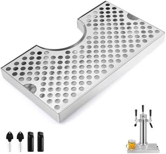 Hilangsan Kegerator Drip Tray Stainless Steel Beer Drip Tray Bar Drip Trays for Kegerator Beer Tap Drip Tray Keg Drip Tray Kegerator Accessories Anti-Skid Base Metal Kegrator Drip Mat