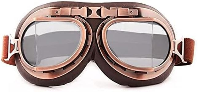 Powerful Motorcycle Goggles, Aviator Flying Goggles Vintage Motorbike Goggles Steampunk Half Helmet Motorcycle Cruiser Scooter Goggle Men Women