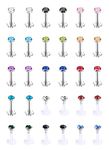 Thunaraz 30Pcs Lip Rings for Women 16G Surgical Steel Labret Monroe Lip Ring Tragus Nail Helix Earring Stud Piercing Jewelry 6mm