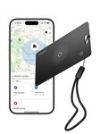 Wallet Tracker Card, Ultra Slim Tracking Card, Wireless Rechargeable, Works with Apple Find My (iOS Only) for Effortless Wallet Tracking, Item Card Finder for Luggage, Purse and More, Waterproof