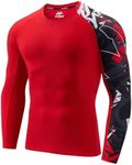 USKOY Men's Rash Guard Swim Shirts UPF 50+ Baselayer Long Sleeve Skins Compression Performance Fit Top Ninjutsu Medium