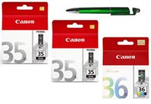 Canon PGI 35 Twin & CLI 36 Ink Cartridge Pixma iP100 iP110 with ITGLOBAL 3in1 Multi-Function Mobile Phone Stand, Stylus Pen, Anti-Metal Texture Rotating Ballpoint Pen