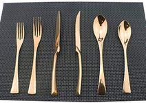 Uniturcky 18/10 Stainless Steel Mirror Polished Copper Flatware Set,Dishwasher Safe,Service for 4