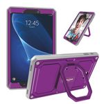 Fintie Case for Samsung Galaxy Tab A 10.1 (2016 NO S Pen Version), [Tuatara Magic Ring] 360 Rotating Multi-Functional Grip Stand Shockproof Cover Built-in Screen Protector, Purple