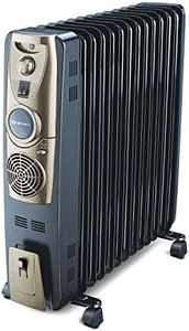 Bajaj OFR Room Heater, 9 Fin 2000 Watts Oil Filled Room Heater with 400W PTC Ceramic Fan Heater, ISI Approved (Majesty 9F Plus Black/Golden)