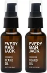 Every Man Jack Unscented Beard Oil for Men - Fragrance Free for Sensitive Skin - Naturally Moisturizes and Softens Beard w/Shea Butter & Argan Oil - 1 fl oz (2 pack)