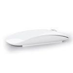 Uiosmuph Bluetooth Mouse, Rechargeable Wireless Mouse, Triple Mode (Dual Bluetooth+USB) Computer Silent Mice Portable with USB Receiver Type-C Adapter for Laptop/MacBook/iPad/PC (White)