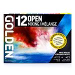 Golden Artist Colors, Open Slow-Drying Acrylics, 12-Color Mixing Set, 0000925-0