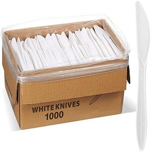 1,000 Plastic Disposable Knives Bulk Black Medium Weight Disposable Silverware Plastic Cutlery Knife