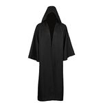 kinstell Jedi Uniform Hooded Robe Knight Suits Black Tunic Uniform Full Halloween Darth Hooded Robe Cloak Cosplay Costume