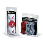 Team Golf NCAA Washington State Cougars Logo Imprinted Balls (3 Count) & 2-3/4" Regulation Tees (50 Count), Multi Colored