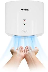 anydry 2630S sèche-Mains Compact, sèche-Mains électrique, Commercial ou Domestique, sèche-Mains Automatique à Grande Vitesse, sèche-Mains pour Toilettes.Logement ABS.1400-1650W.(Blanc)