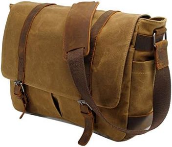 Neumora Waterproof Vintage Canvas Leather DSLR SLR Digital Camera Bag Shoulder Messenger Bag Laptop Bag for Sony Canon Nikon (Brown)