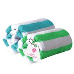 Casa Copenhagen Pack of 2 Cabana Beach XL Towels for Bath Cotton Rough and Tough Use,75 x 150 cm Colour :DuskyTeal-Green