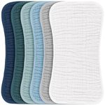 Konssy Muslin Baby Burp Cloths Sets for Unisex- 6 Pack Large 100% Cotton Burping Clothes for Newborn，Baby Girls and Boys