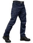 TACVASEN Waterproof Tactical Pants Cargo Ripstop Pants Outdoor Work Pants Hiking Pants Lightweight Military Pants Multi-Pockets Navy