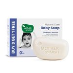 Mother Sparsh Natural Care Baby Soap-75g x 4 | BUY 3 GET 1 FREE | Soap for Babies with Chamomile, Shea Butter & Coconut Oil | Gently Cleanses Baby's Skin