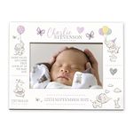 Personalised Baby Girl Photo Frame With Birth Details and Cute Elephant