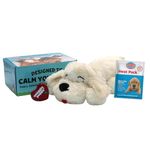 Snuggle Puppy Heartbeat Stuffed Toy for Dogs - Pet Anxiety Relief and Calming Aid - Comfort Toy for Behavioral Training - Golden