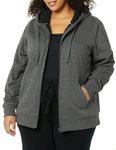 Amazon Essentials Women's Sherpa-Lined Fleece Full-Zip Hooded Jacket (Available in Plus Sizes), Charcoal Heather, XXL