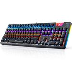 ABKONCORE True 100% Anti-Ghosting Mechanical Keyboard K660, Wired USB Rainbow LED Backlit Ergonomic Keyboards with 104 Keys Splash-Proof Cherry MX Blue Equivalent Switches for Gaming PC, Mac, Windows