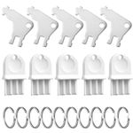 10pcs Paper Towel Dispenser Key, Plastic & Metal Toilet Paper Dispenser Key Replacement with 10pcs Key Rings Compatible with Waffle Georgia Pacific for Maintenance Professionals