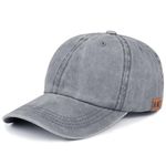 Baseball Cap - Plain Cap Hat Lightweight Adjustable Washed Polo Style Hat Classic Sports Casual Cap Summer Sun Hat for Unisex (Light Grey)