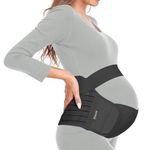 ChongErfei Pregnancy Support Belt, 3 in 1 Pregnancy Belly Band Maternity Support Belt for Back/Pelvic/Hip Pain (XL, Black)