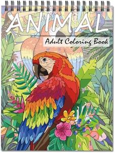 Jadeso Adult Colouring Book, Adult Colouring Book for Women, Colouring Book for Adults Relaxation and Stress Relief, 30 Original Animals Patterns and Designs, Top Spiral Bound, A4 Size with Cardboard