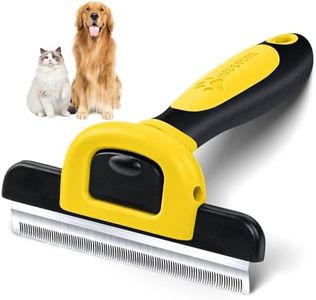 Pet Deshedding Tool and Grooming Brush for Dogs and Cats - 4 Inches Wide Stainless Steel Safety Blade, Dramatically Reduce Shedding for Small, Medium and Large Pets by MIUCOLOR