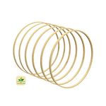 Zazza Home Decor- Macrame Wooden Bamboo Floral Hoops Wreath Rings Wooden Round Rings Wall Hanging Craft (8 in)