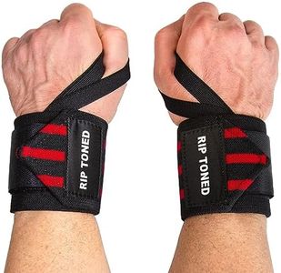 Rip Toned Wrist Wraps for Weightlifting – USPA & USAPL Approved – Stiff or Flex – 18" Gym Wrist Straps with Thumb Loop – Reliable Support for Men & Women – Red Flex