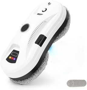 Robot Nettoyeur de Vitres,Robot Laveur de Vitre,Détection des Bords, Navigation Intelligente, Télécommande, 5600 Pa D'aspiration, pour Surfaces Lisses, Pulvérisation Automatique