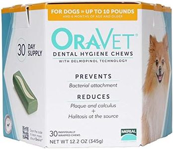 Merial Oravet Dental Hygiene Chew for X-Small Dogs (up to 10 lbs), Dental Treats for Dogs, 30 Count
