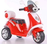 MunMun Toy Baby Scooter Battery Operated Ride on Bike with Music and Light for Baby Boy and Baby Girls Upto 4 Years (Red)