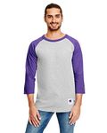 5.2 oz. Champion« Raglan T-Shirt - OXF GRY HT/ PURP - M