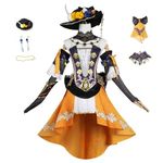 Cos-Animefly Navia Cosplay Costume Genshin Impact Cosplay Fontaine Dress Full Set With Hat Women Girls Halloween Party