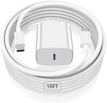 iPad Pro Charger,20W USB C Fast Charger with 10FT Long Fast Charging Cord for iPad Pro 12.9 5th/4th/3rd,11 inch 3rd/2nd/1st,iPad Air 5th/4th Generation,iPad Mini 6th,iPad 10th,iPhone 15 Pro Max/Plus