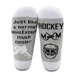 MBMSO 2 Pairs Hockey Dad Socks Funny Hockey Dad Gifts Hockey Gifts for Dad, Hockey Mom, 12