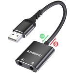 KiWiBiRD USB to 3.5mm Audio Adapter, External Sound Card, USB Jack Adapter, USB to Headphone Headset and Microphone Mic Converter Compatible with PS5 PS4 MacBook Air Pro Raspberry Pi Windows PC Mac