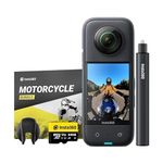 INSTA360 X3 Motorcycle KIT- 1/2" Sensor, 5.7K 360 Capture, Optical Zoom 3X, 72 MP 360 Photo, 4K Single Lens Mode, Black