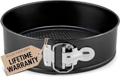 Zulay Kitchen 9-Inch Non-Stick Cheesecake Pan -Leakproof Springform Pan with Removable Bottom and Easy Release - Round Cake Pan for Baking Cheesecake, Deep Dish Pizza (Black)