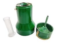 The Antique's Lab Rain Gauge With Plastic Measuring Cylinder Meteorologists & Hydrologists Measure Rainfall (Green, Metal, 13 inches, Pack of 1)