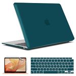 iBenzer Compatible with New MacBook Air 13 inch case 2022 2021 2020 M1 A2337 A2179 A1932, Hard Shell Case&Keyboard Cover&Screen Film for Mac Air 13 with Touch ID,Quezhal Green, CA-AT13QUGN+2