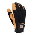 Carhartt Men's Synthetic Leather High Dexterity Touch Sensitive Secure Cuff Glove, Black Barley, Large