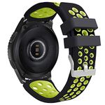 22mm Silicone Sport Bands Compatible with Gear S3 Frontier/Classic/Galaxy Watch 46mm/Watch 3 45mm/Huawei Watch 4/4Pro/GT3/GT3 Pro 46mm/GT2/GT2 Pro/GT2e/GT 46mm/Watch 3 Breathable Band