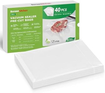 Bonsenkitchen Profi Vakuumbeutel, 40 Beutel 20x30cm Vakuumierbeutel für alle Vakuumierer & Lebensmittel Vakuumiergerät, Kochfest und Sous Vide Gefrierbeutel, BPA-frei, VB32