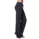 Best Cyber of Monday Deals Women Wide Leg Yoga Pant 2024 New Cargo Flare Workout Trousers Bootcut Leggings Trendy Casual Yoga Pants with Pockets Orange Cargo Pants Women